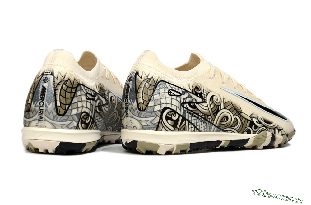 Unisex Nike Air Zoom Mercurial Vapor 16 Elite TF Artificial Turf Low-Tops Football Shoes - Beige/Sand Dune/Black Wave 6