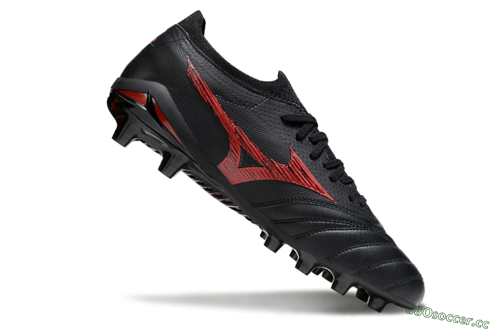 Men's Mizuno Morelia Neo 4 FG Firm Ground Low-Tops Football Boots - Black/Crimson Red/Jet Black 4