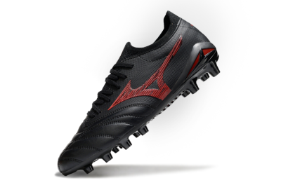 Men's Mizuno Morelia Neo 4 FG Firm Ground Low-Tops Football Boots - Black/Crimson Red/Jet Black