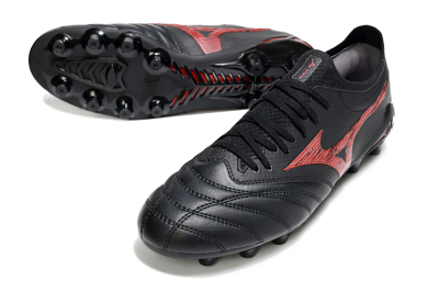 Men's Mizuno Morelia Neo 4 FG Firm Ground Low-Tops Football Boots - Black/Crimson Red/Jet Black