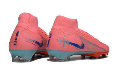 Unisex Nike Air Zoom Mercurial Superfly 10 Elite FG Firm Ground High-Tops Football Boots - Pink/Coral Splash/Turquoise Breeze