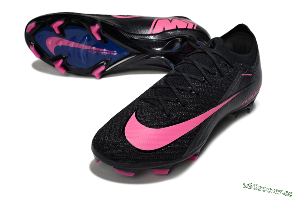 Unisex Nike Air Zoom Mercurial Vapor 16 Elite FG Firm Ground Low-Tops Football Boots - Black/Vibrant Pink/Deep Blue 3