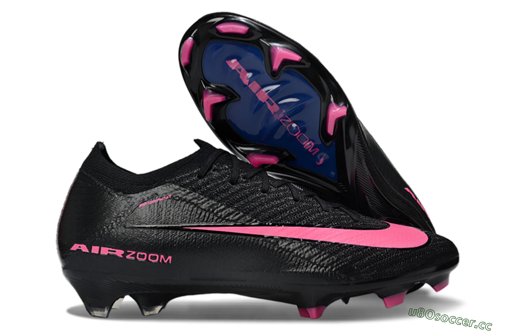 Unisex Nike Air Zoom Mercurial Vapor 16 Elite FG Firm Ground Low-Tops Football Boots - Black/Vibrant Pink/Deep Blue 2