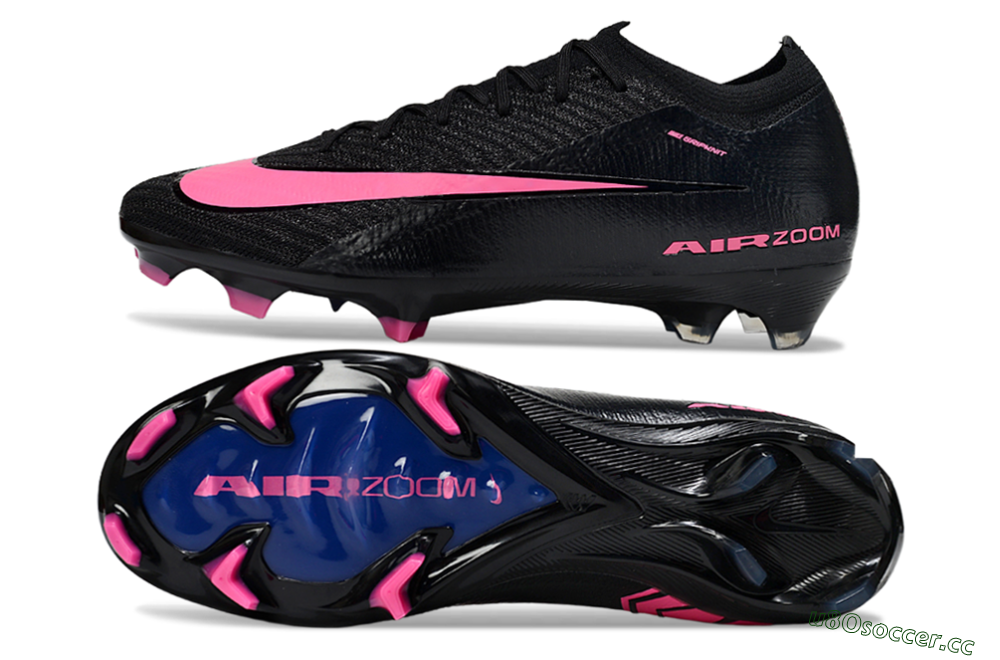Unisex Nike Air Zoom Mercurial Vapor 16 Elite FG Firm Ground Low-Tops Football Boots - Black/Vibrant Pink/Deep Blue 1