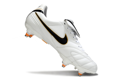 Men's Nike Tiempo Legend 10 Elite SG Soft Ground Low-Tops Football Boots - White/Black/Orange