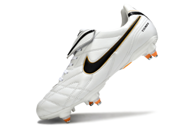 Men's Nike Tiempo Legend 10 Elite SG Soft Ground Low-Tops Football Boots - White/Black/Orange