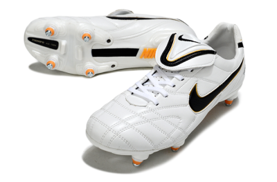 Men's Nike Tiempo Legend 10 Elite SG Soft Ground Low-Tops Football Boots - White/Black/Orange