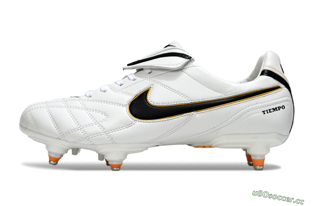Men's Nike Tiempo Legend 10 Elite SG Soft Ground Low-Tops Football Boots - White/Black/Orange 0