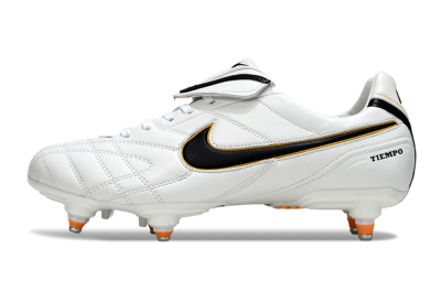 Men's Nike Tiempo Legend 10 Elite SG Soft Ground Low-Tops Football Boots - White/Black/Orange
