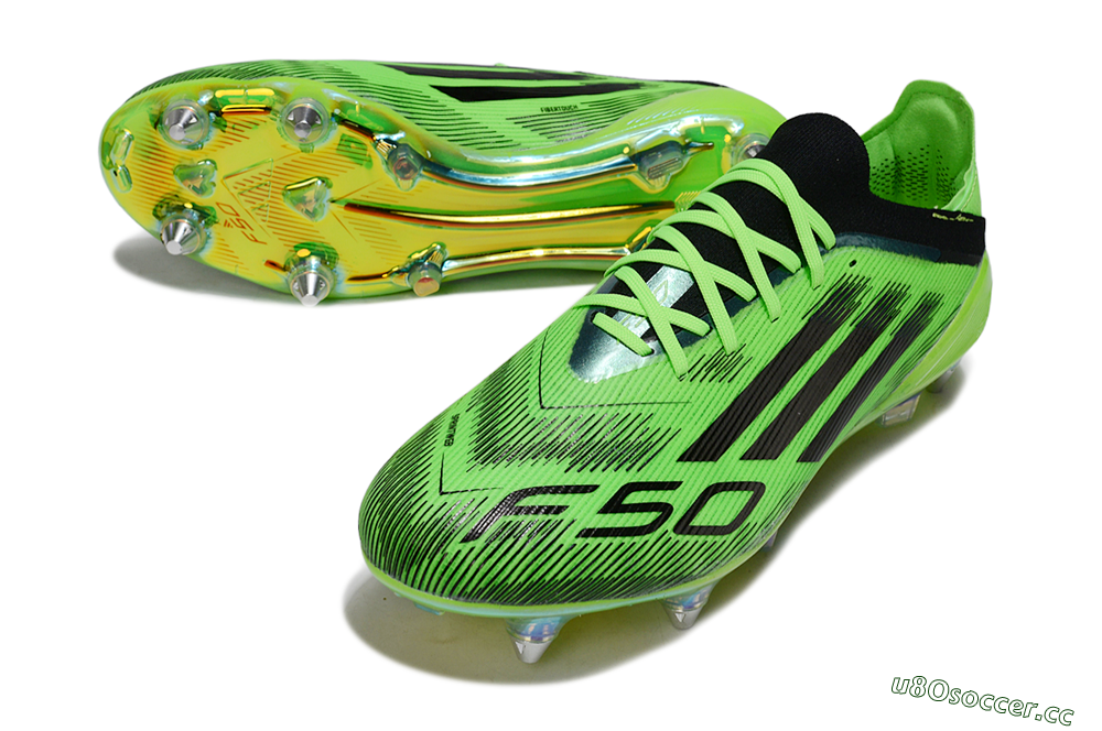 Men's Adidas F50 Elite SG Soft Ground Low-Tops Football Boots - Green/Vibrant Green/Electric Green 3
