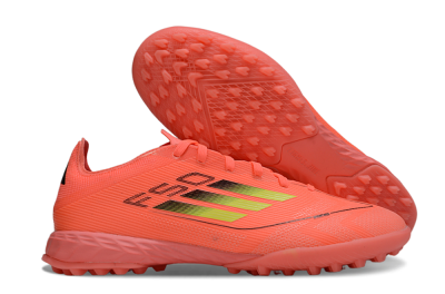 Men's Adidas F50 Pro TF Artificial Turf Low-Tops Football Shoes - Pink/Neon Yellow/Black