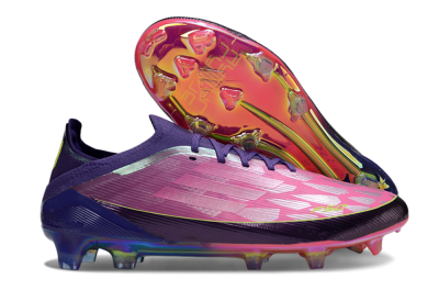Unisex Adidas F50 Elite FG Firm Ground Low-Tops Football Boots - Pink/Vibrant Pink/Deep Purple