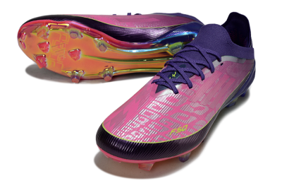Unisex Adidas F50 Elite FG Firm Ground Low-Tops Football Boots - Pink/Vibrant Pink/Deep Purple