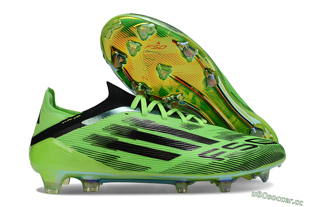 Unisex Adidas F50 Elite FG Firm Ground Low-Tops Football Boots - Green/Neon Green/Black 2