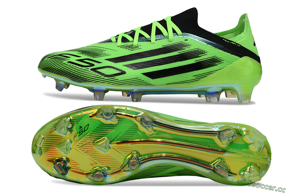 Unisex Adidas F50 Elite FG Firm Ground Low-Tops Football Boots - Green/Neon Green/Black 1