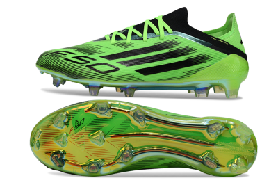 Unisex Adidas F50 Elite FG Firm Ground Low-Tops Football Boots - Green/Neon Green/Black