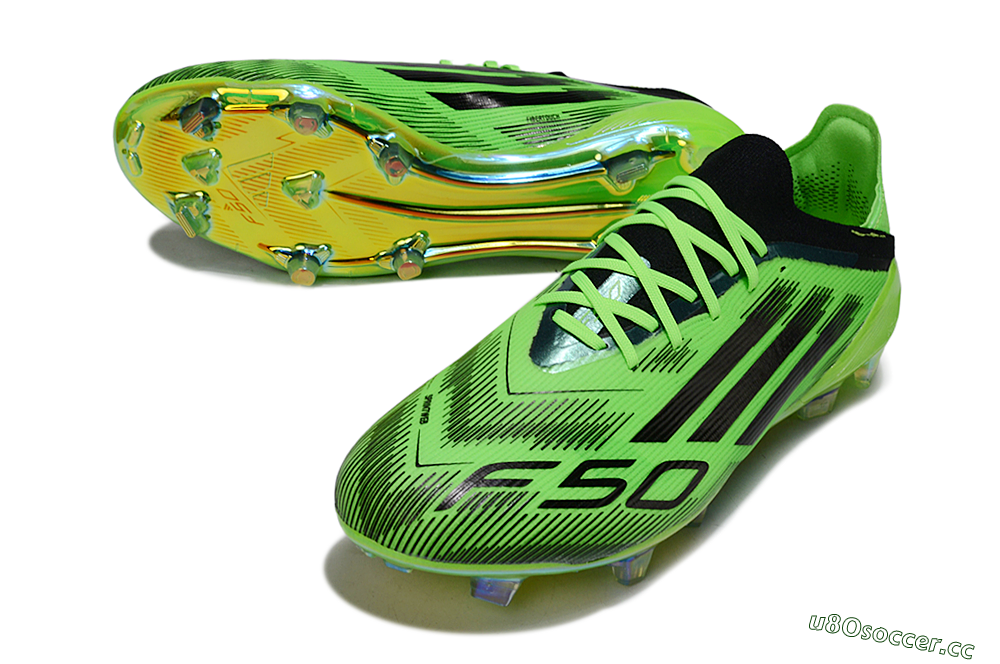 Unisex Adidas F50 Elite FG Firm Ground Low-Tops Football Boots - Green/Neon Green/Black 3