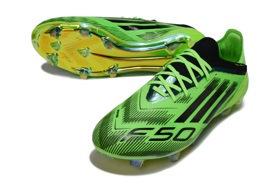 Unisex Adidas F50 Elite FG Firm Ground Low-Tops Football Boots - Green/Neon Green/Black