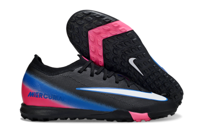 Unisex Nike Air Zoom Mercurial Vapor 16 Elite TF Artificial Turf Low-Tops Football Shoes - Black/Electric Blue/Pink Fusion