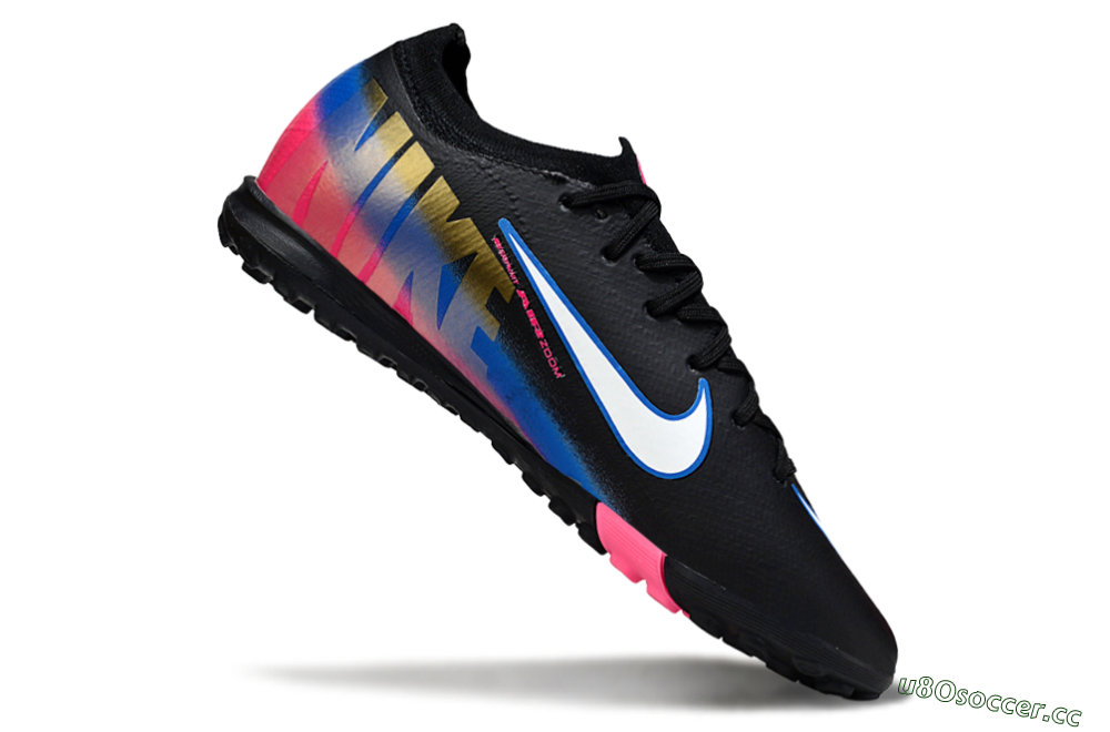 Unisex Nike Air Zoom Mercurial Vapor 16 Elite TF Artificial Turf Low-Tops Football Shoes - Black/Electric Blue/Pink Fusion 4