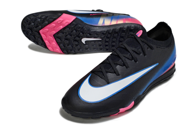 Unisex Nike Air Zoom Mercurial Vapor 16 Elite TF Artificial Turf Low-Tops Football Shoes - Black/Electric Blue/Pink Fusion