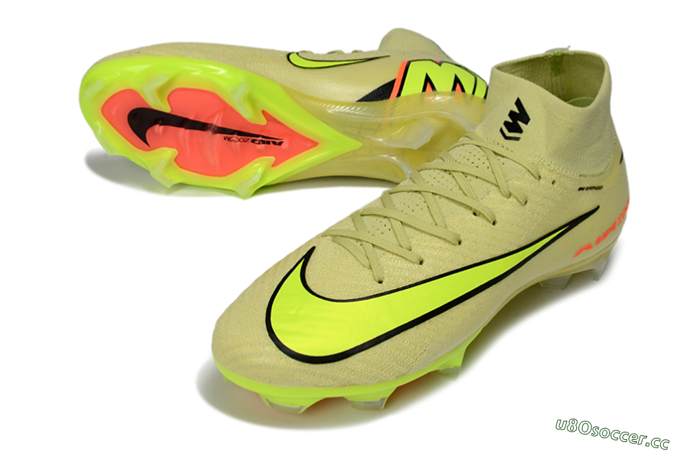 Unisex Nike Air Zoom Mercurial Superfly 10 Elite FG Firm Ground High-Tops Football Boots - Yellow/Electric Lime/Neon Orange 3