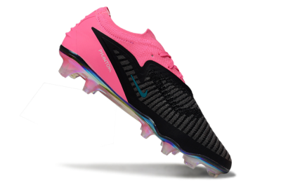 Unisex Nike Phantom 6 Low Elite FG Firm Ground Low-Tops Football Boots - Black/Hot Pink/Teal