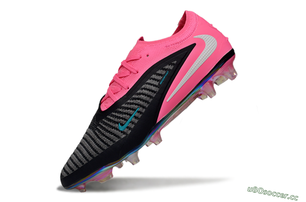 Unisex Nike Phantom 6 Low Elite FG Firm Ground Low-Tops Football Boots - Black/Hot Pink/Teal 5