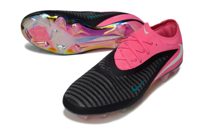 Unisex Nike Phantom 6 Low Elite FG Firm Ground Low-Tops Football Boots - Black/Hot Pink/Teal