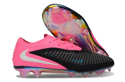 Unisex Nike Phantom 6 Low Elite FG Firm Ground Low-Tops Football Boots - Black/Hot Pink/Teal