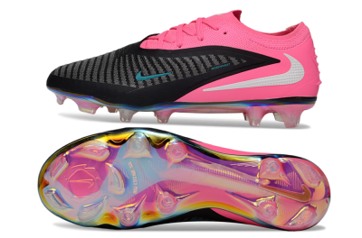 Unisex Nike Phantom 6 Low Elite FG Firm Ground Low-Tops Football Boots - Black/Hot Pink/Teal