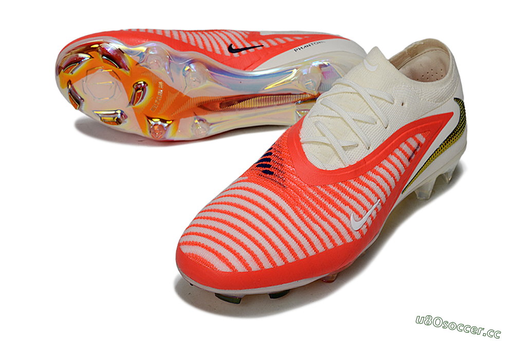 Unisex Nike Phantom 6 Low Elite FG Firm Ground Low-Tops Football Boots - Red/Bright Orange/White 3