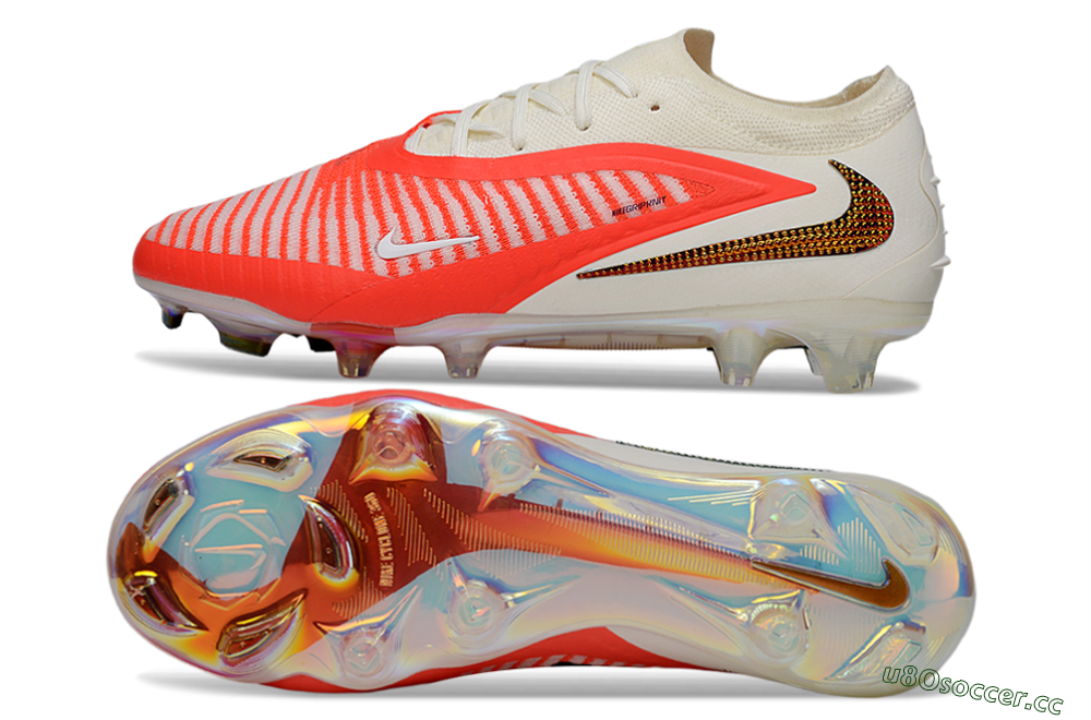 Unisex Nike Phantom 6 Low Elite FG Firm Ground Low-Tops Football Boots - Red/Bright Orange/White 1