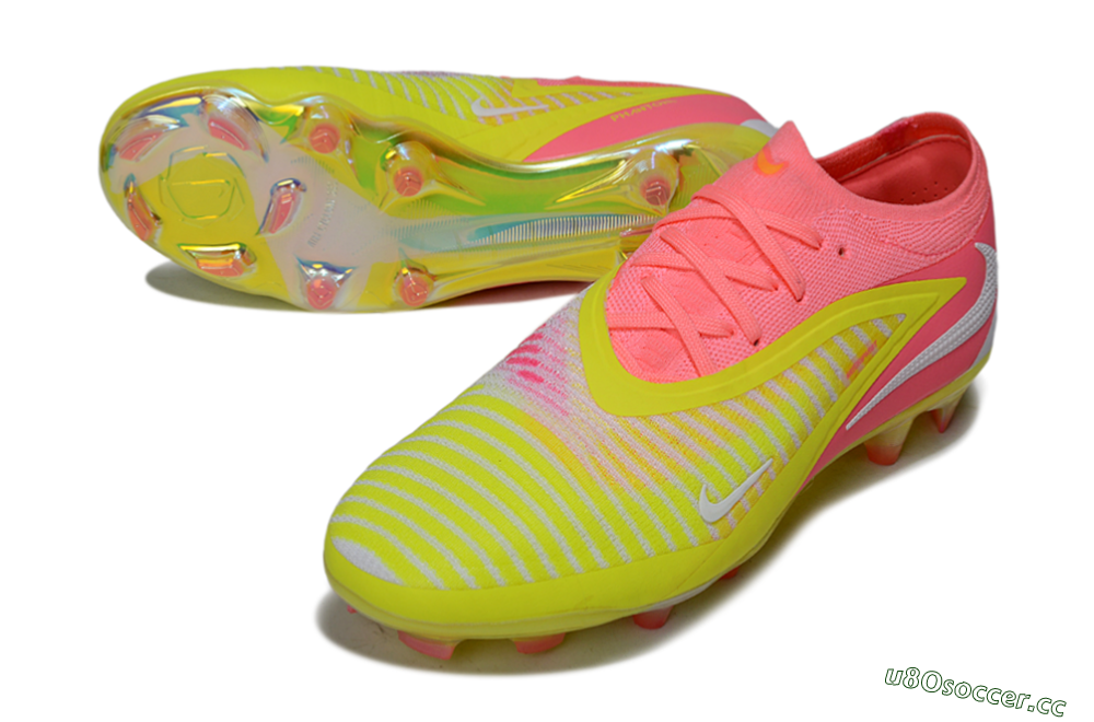Unisex Nike Phantom 6 Low Elite FG Firm Ground Low-Tops Football Boots - Pink/Highlighter Yellow/Fluorescent Pink 3