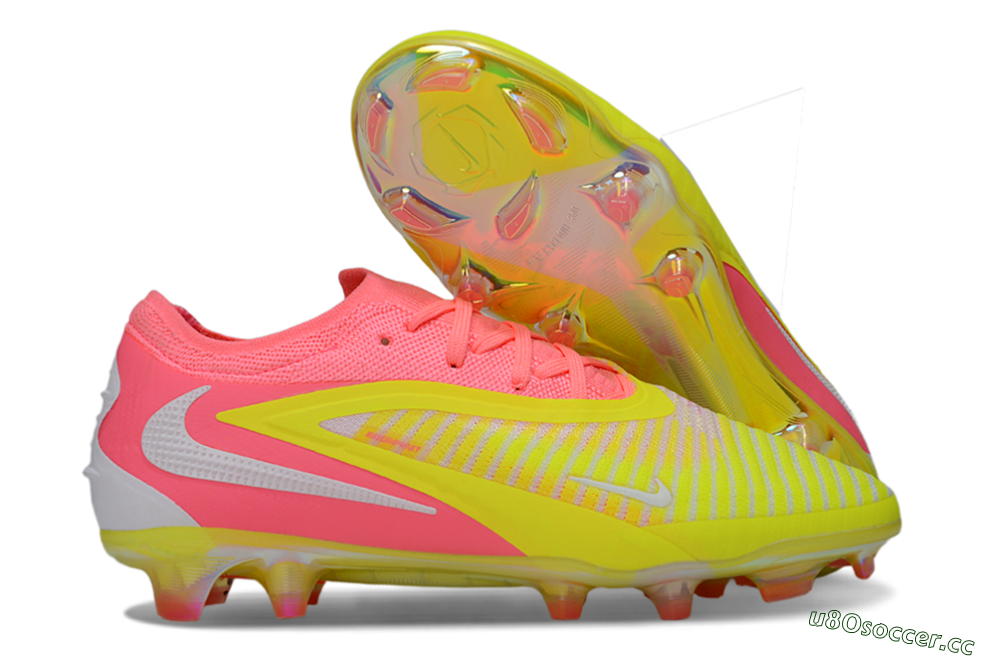 Unisex Nike Phantom 6 Low Elite FG Firm Ground Low-Tops Football Boots - Pink/Highlighter Yellow/Fluorescent Pink 2