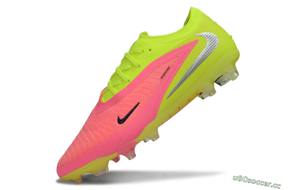 Unisex Nike Phantom 6 Low Elite FG Firm Ground Low-Tops Football Boots - Pink/Lime Green/Hot Pink 5