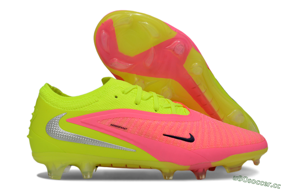 Unisex Nike Phantom 6 Low Elite FG Firm Ground Low-Tops Football Boots - Pink/Lime Green/Hot Pink 2