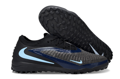 Unisex Nike Phantom 6 Low Elite TF Artificial Turf Low-Tops Football Shoes - Black/Navy Blue/Light Blue