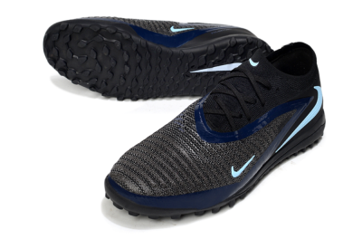 Unisex Nike Phantom 6 Low Elite TF Artificial Turf Low-Tops Football Shoes - Black/Navy Blue/Light Blue