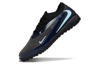 Unisex Nike Phantom 6 Low Elite TF Artificial Turf Low-Tops Football Shoes - Black/Navy Blue/Light Blue