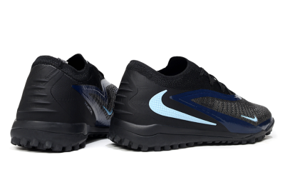 Unisex Nike Phantom 6 Low Elite TF Artificial Turf Low-Tops Football Shoes - Black/Navy Blue/Light Blue
