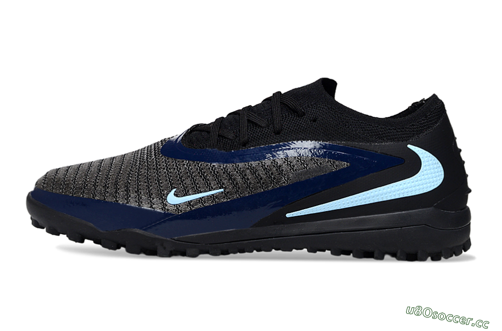 Unisex Nike Phantom 6 Low Elite TF Artificial Turf Low-Tops Football Shoes - Black/Navy Blue/Light Blue 0