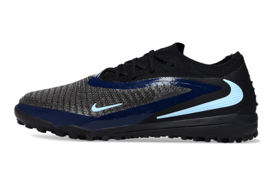 Unisex Nike Phantom 6 Low Elite TF Artificial Turf Low-Tops Football Shoes - Black/Navy Blue/Light Blue
