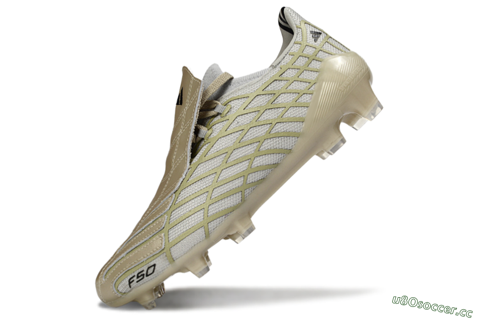 Unisex Adidas F50 Elite FG Firm Ground Low-Tops Football Boots - Beige/Soft Ivory/Faded Gold 5
