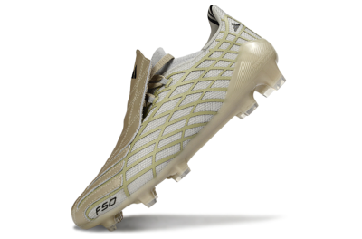 Unisex Adidas F50 Elite FG Firm Ground Low-Tops Football Boots - Beige/Soft Ivory/Faded Gold