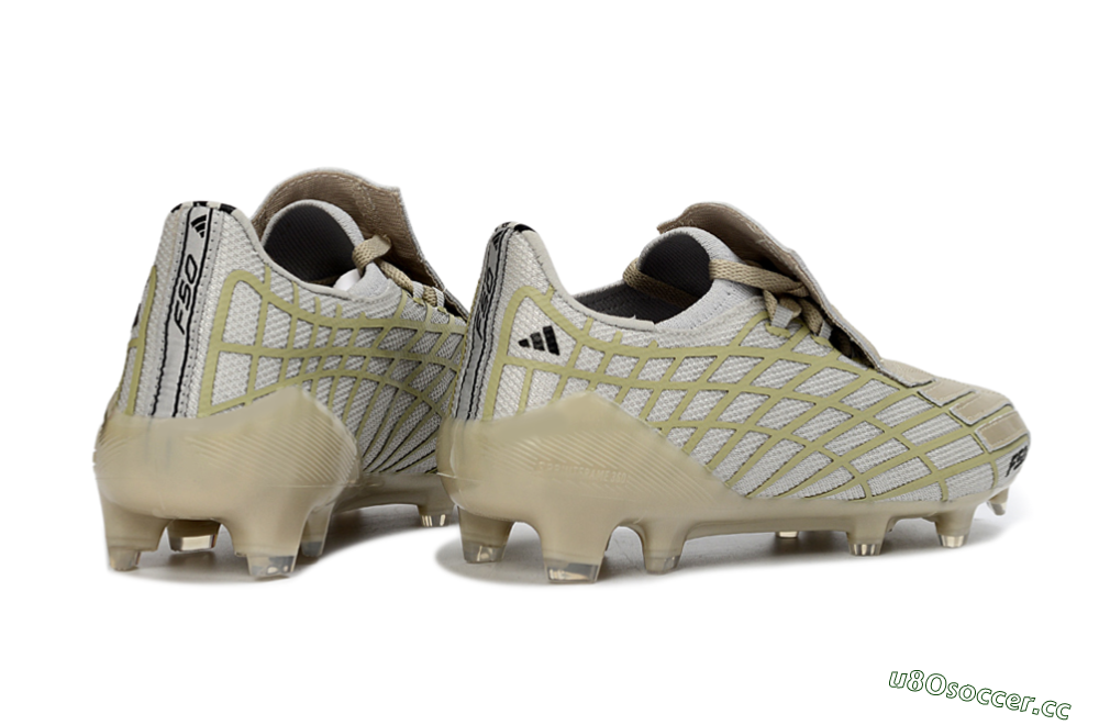 Unisex Adidas F50 Elite FG Firm Ground Low-Tops Football Boots - Beige/Soft Ivory/Faded Gold 6