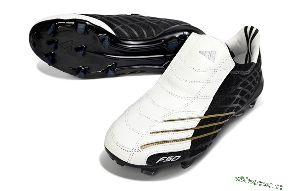 Unisex Adidas F50 Elite FG Firm Ground Low-Tops Football Boots - Black/Classic White/Gold Accent 3