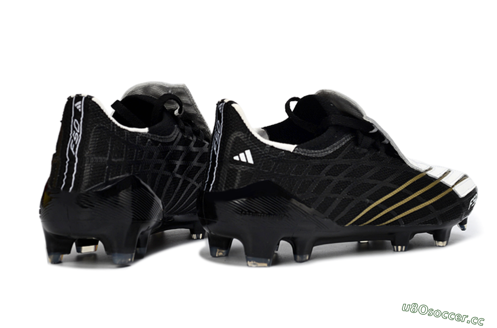 Unisex Adidas F50 Elite FG Firm Ground Low-Tops Football Boots - Black/Classic White/Gold Accent 6