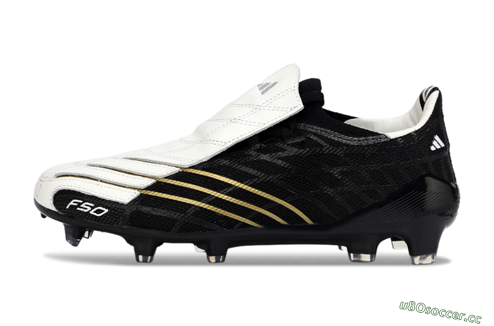 Unisex Adidas F50 Elite FG Firm Ground Low-Tops Football Boots - Black/Classic White/Gold Accent 0