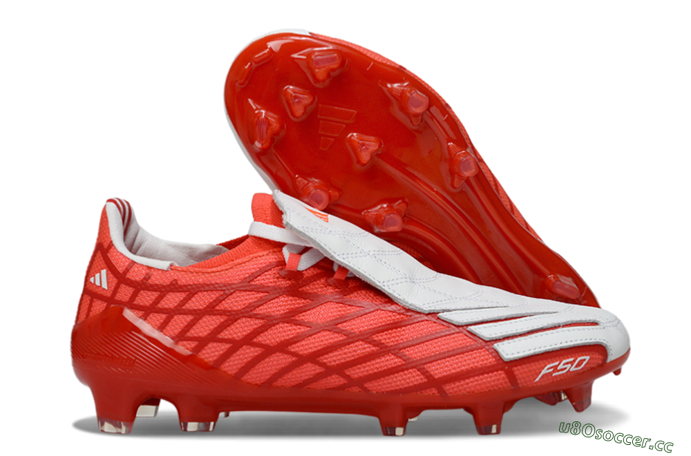 Unisex Adidas F50 Elite FG Firm Ground Low-Tops Football Boots - Red/Fiery Orange/Crimson Red 2